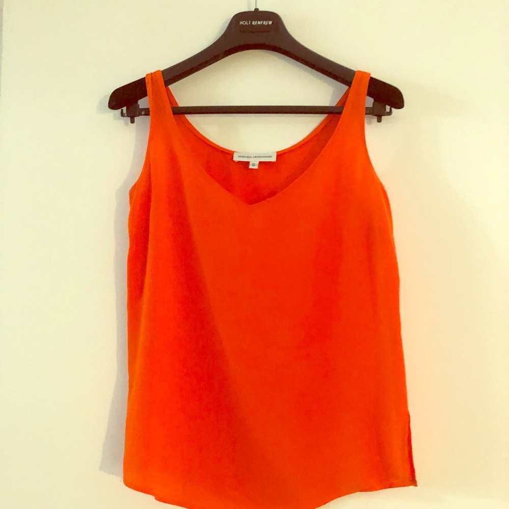 Amanda Uprichard Top Temple Silk in Orange